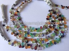 Multi Stone Faceted Pear Shape Beads